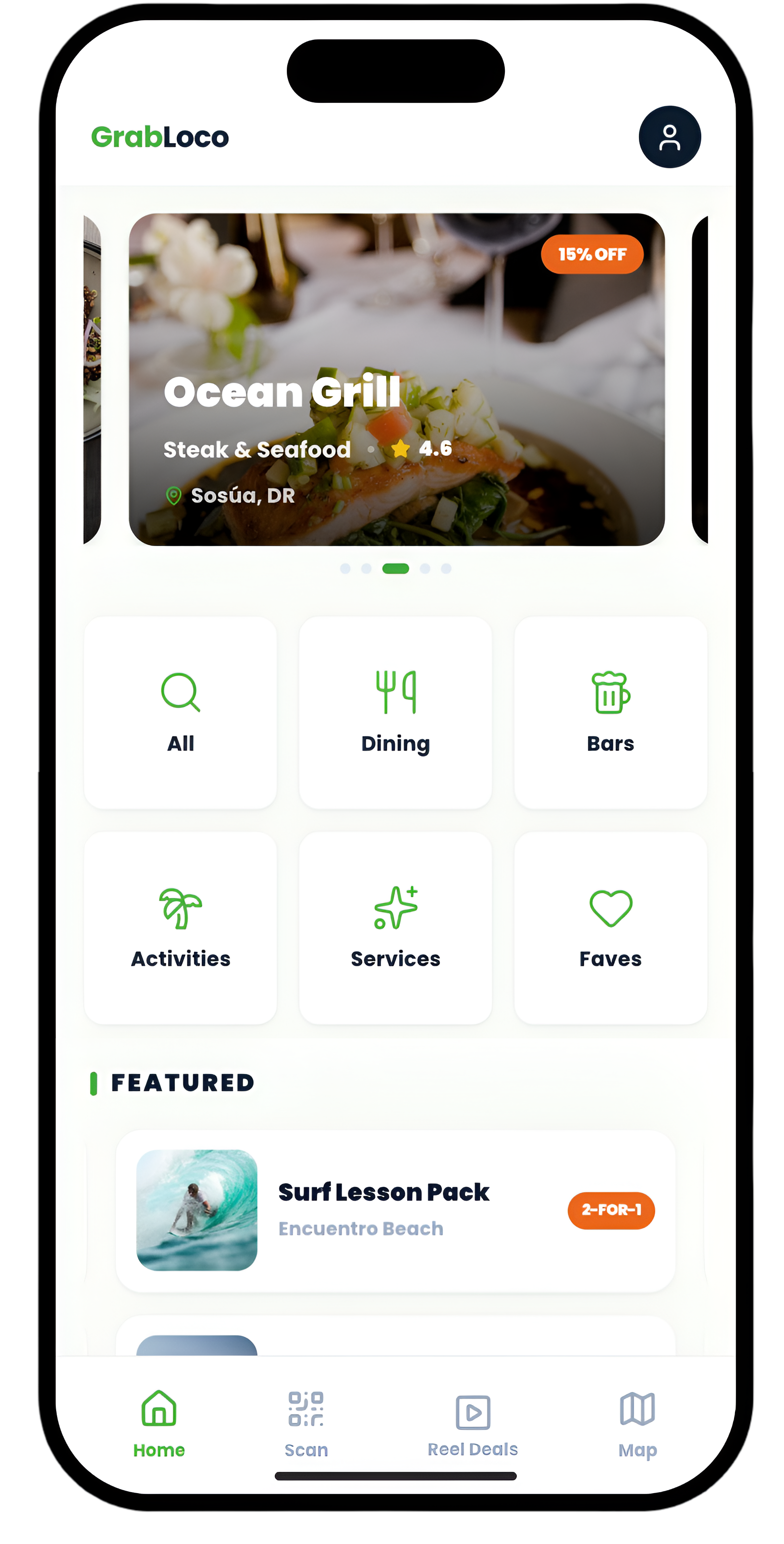 GrabLoco app on iPhone